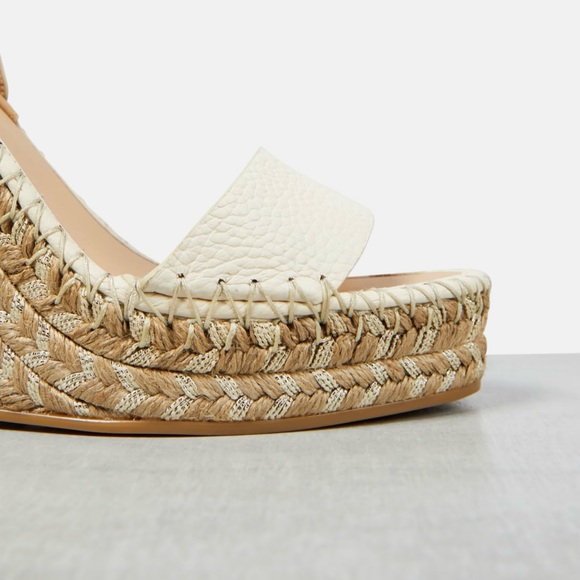 Valentino Garavani Wedge - white leather with metallic threads iconic Rockstuds - Picture 3 of 7